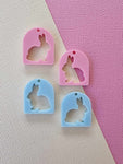 Easter Acrylic Earrings - Arch bunny cut out