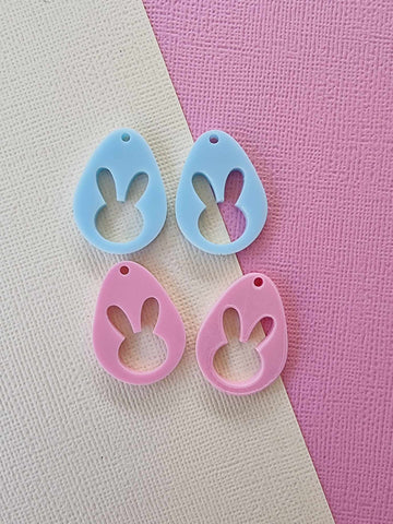 Easter Acrylic Earrings -  Easter egg bunny cut out