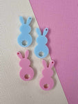 Easter Acrylic Earrings - Bunny with Tail