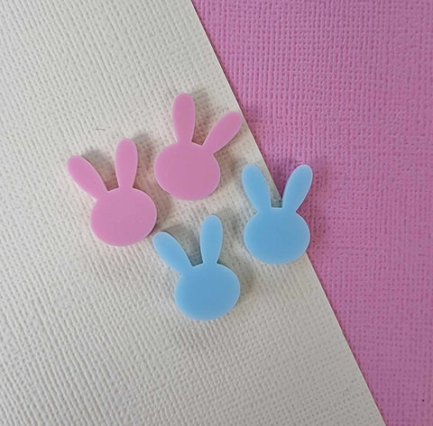 Easter Acrylic Earring Studs - Bunny Face (10 pair pack)