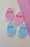 Easter Acrylic Earrings - 2 piece Egg (Comes with same colour top and bottom)