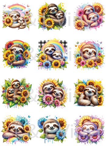 437 Sloth Bag tags  Sublimation Prints