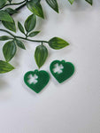 Acrylic Earrings - Heart Shamrock