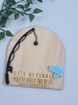 Wooden Father's Day Father's Day Sign (choose your fish colour)