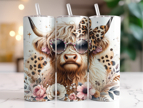 Fashion Highland Cow 20 oz vinyl wrap (283)