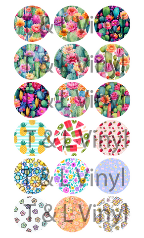 606 Floral and Cactus Keyring Sublimation prints