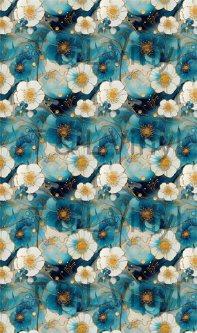 612 Blue Flowers Sublimation prints