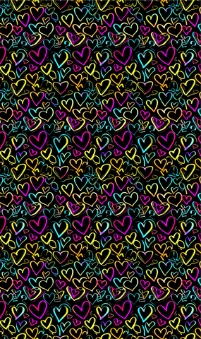 614 Neon Heart Sublimation prints