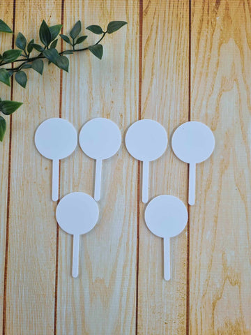 Cup Cake Toppers - Circle (Pack of 6)