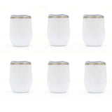 12oz White Stemless Wine Glass Tumbler with Lid Stainless Steel Double Wall Vacuum Insulated Travel Cup