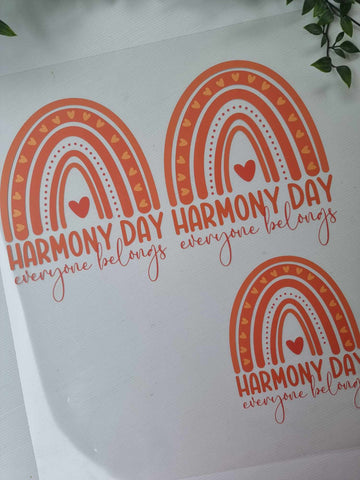Harmony Day Heat Transfers - Ready to apply