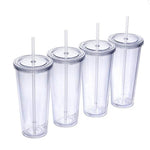 Double Wall Acrylic Blanks Classic Tumblers With Straw 650ml