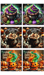844 Halloween Cermaic Coaster  sublimation Print