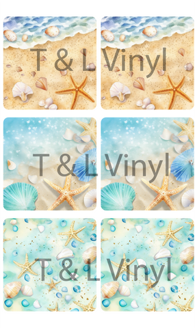 849 Beach Cermaic Coaster  sublimation Print