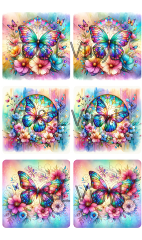 851 Butterflies Cermaic Coaster  sublimation Print
