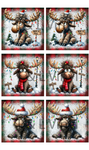 852 Reindeer Cermaic Coaster  sublimation Print