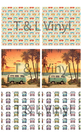 855  VW Cermaic Coaster  sublimation Print