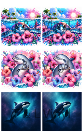 856 Under the sea Cermaic Coaster  sublimation Print