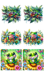857 Frogs  Cermaic Coaster  sublimation Print