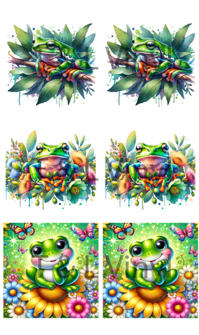 857 Frogs  Cermaic Coaster  sublimation Print