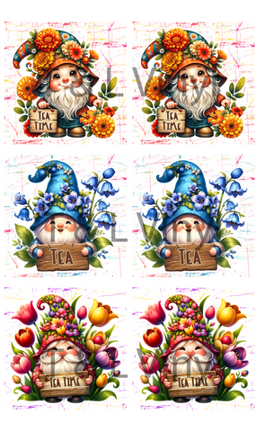 860 Tea Gnomes Cermaic Coaster  sublimation Print