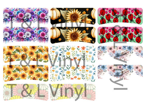 872 Floral Hair Clip Sublimation Print
