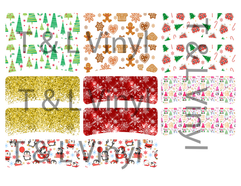 876 Christmas Pattern Clip Sublimation Print