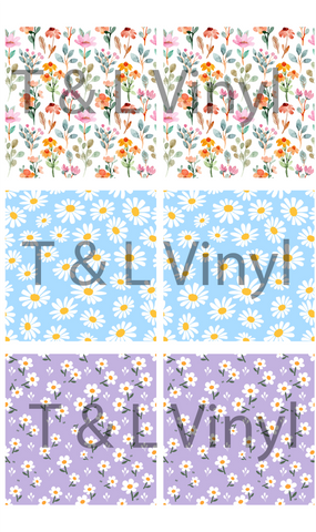 895 Floral Ceramic Square Coasters Sublimation Print