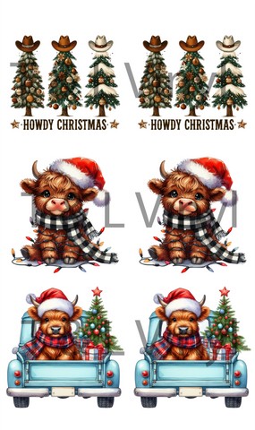 897 Country Christmas Ceramic Square Coasters Sublimation Print