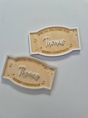 Wooden Special Delivery from the North Pole Plaque (MUST ADD NAME TO NOTES)