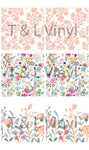 910 Floral Ceramic square coasters Sublimation Print