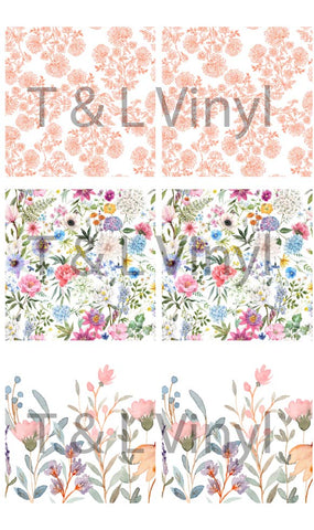 910 Floral Ceramic square coasters Sublimation Print