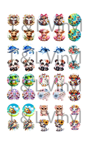 918 Animal  Sublimation Earring Prints for 3cm Acrylic Earrings