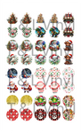 919 Christmas Sublimation Earring Prints for 3cm Acrylic Earrings