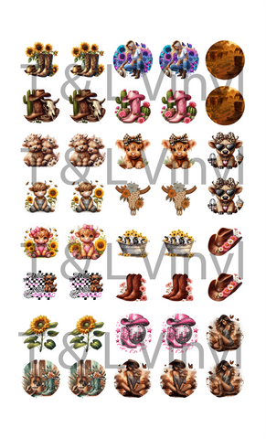 920 Country Sublimation Earring Prints for 3cm Acrylic Earrings