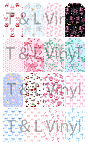 922 Bow Gift tag Sublimation prints