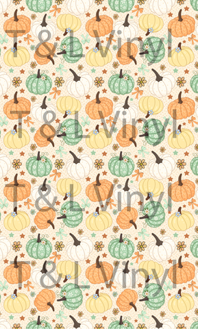 924Pastel Pumpkin Halloween Full Sublimation prints