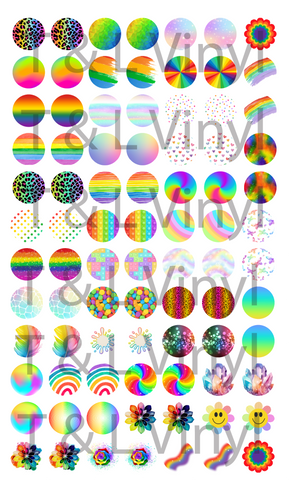 933 Rainbow Earrings  Sublimation prints