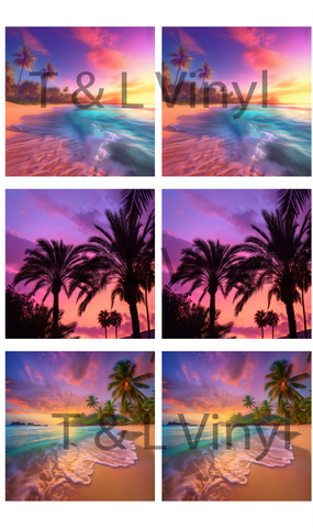 939 Sunset Ceramic square coasters Sublimation Print
