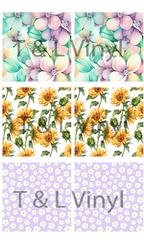 941 Floral Ceramic square coasters Sublimation Print