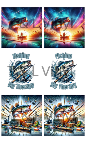 944 Fishing Ceramic square coasters Sublimation Print