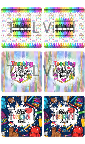 973 Teacher  Ceramic square coasters Sublimation Print