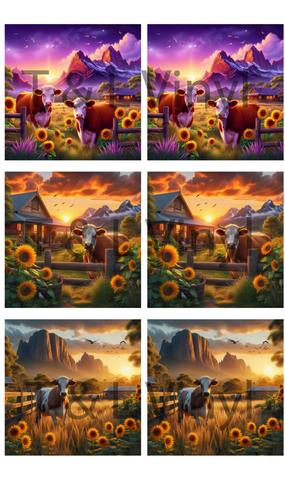 992 Cow Square Coaster prints