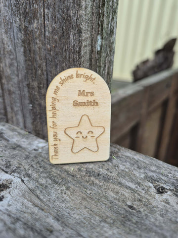 Mini Star Thank you teacher plaque (Please add name to notes)