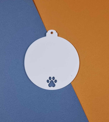 Christmas Paw Print Bauble 80mm