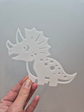 White acrylic Dinosaur mini wall plaques