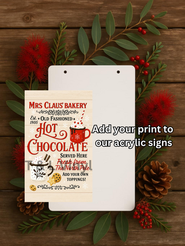 867 Mrs Clauses Bakery Sign sublimation Print