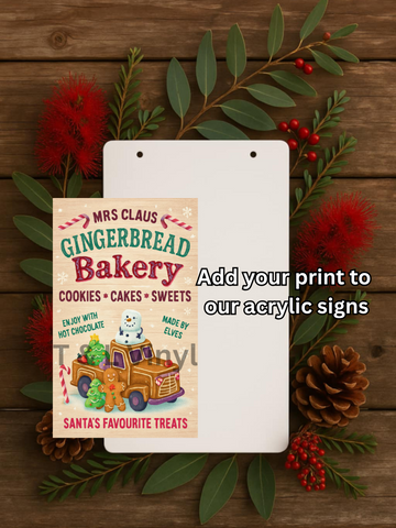 864 Gingerbread Sign sublimation Print