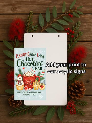 866 Candy Cane Lane Sign sublimation Print