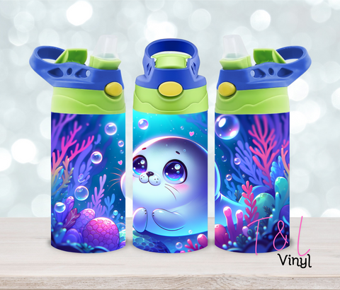 40 Cute Seal 12oz Sublimation Tumbler Print